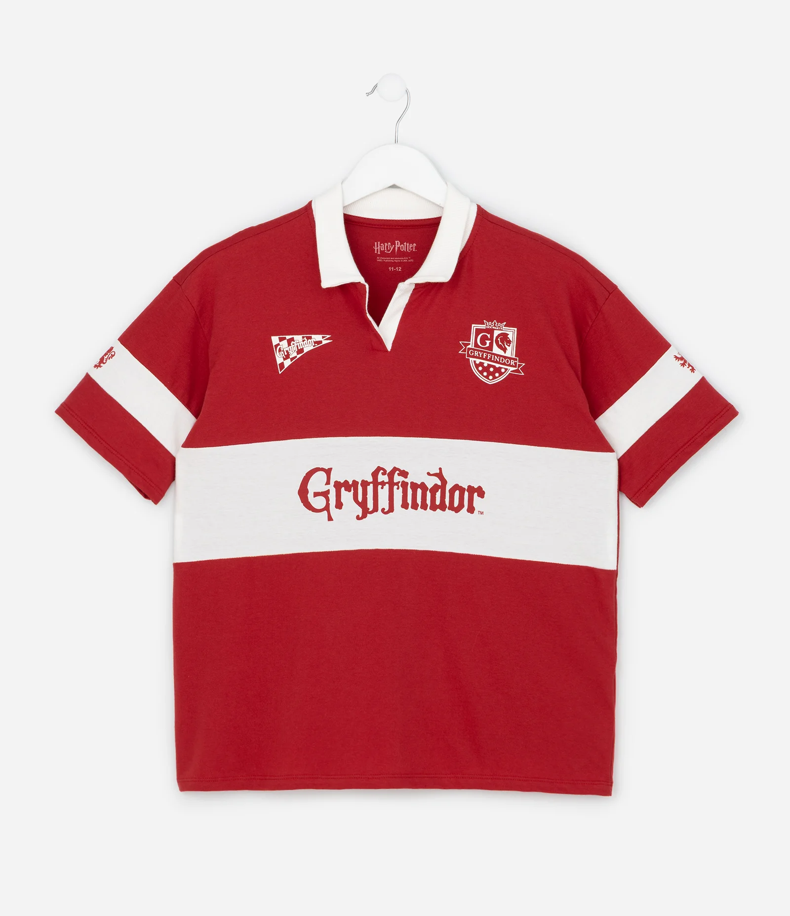 Camiseta Infantil Oversized Harry Potter com Gola Polo – Tam 5 a 14 Anos Vermelho 1