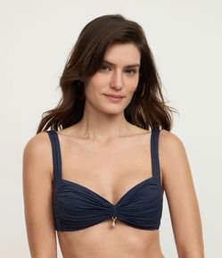 Biquíni Top em Microfibra com Drapeado e Aviamento de Concha