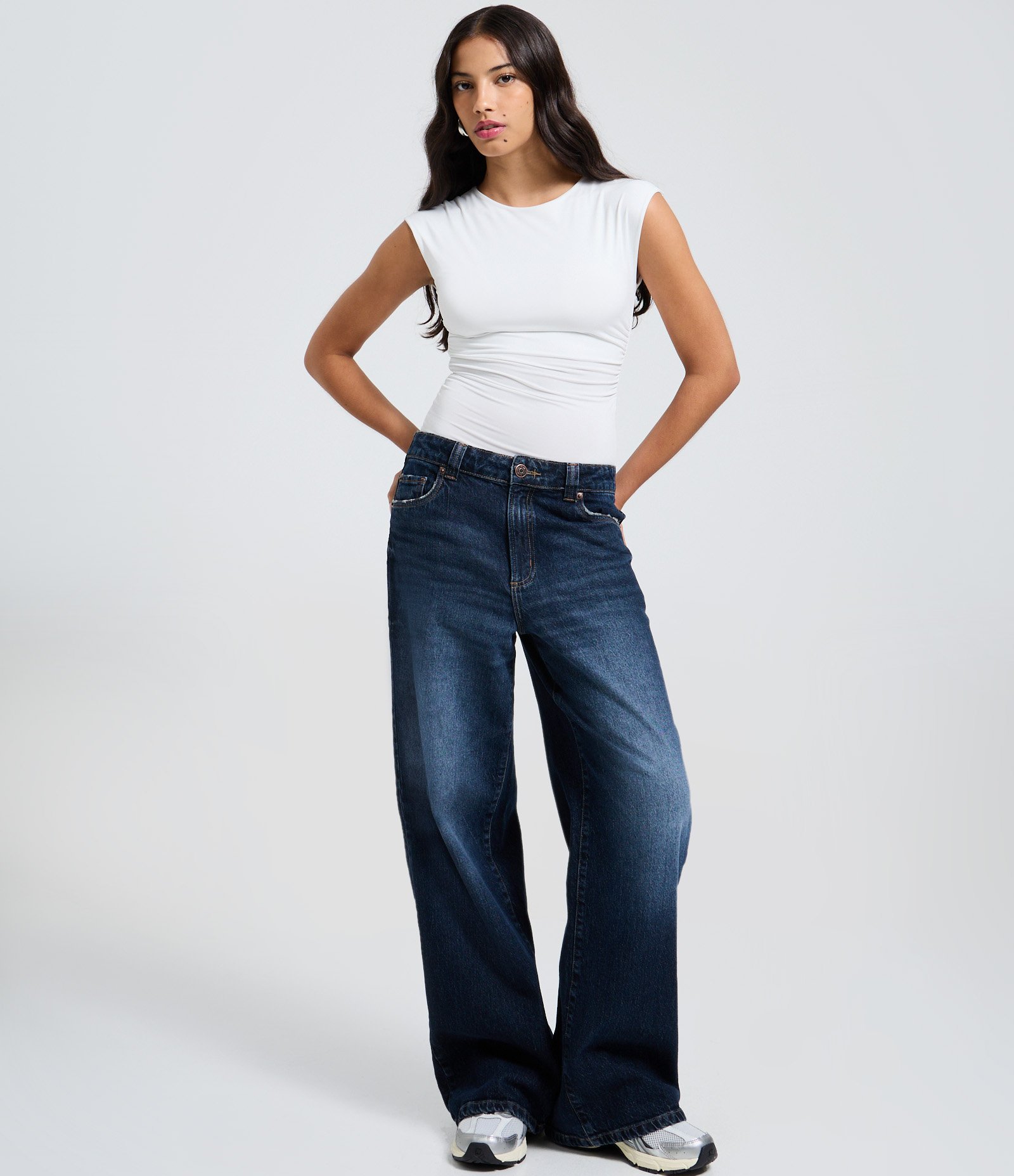 Body Básico em Microfibra com Decote Redondo Branco 2