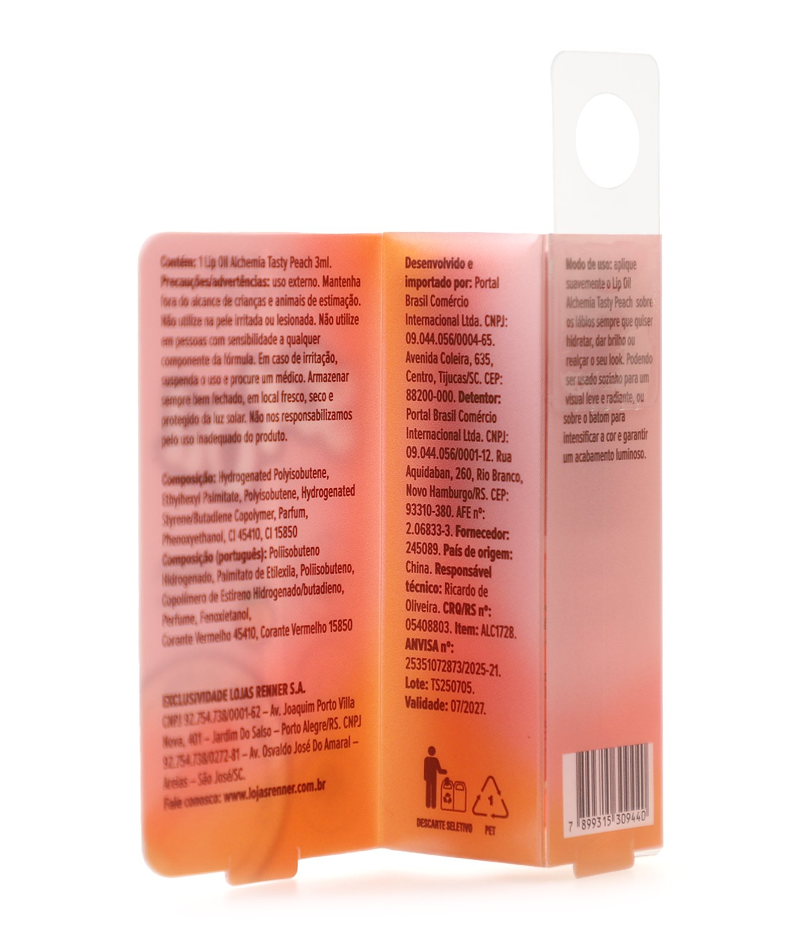 Lip Oil Makeup Tasty Peach Alchemia Rosa 5