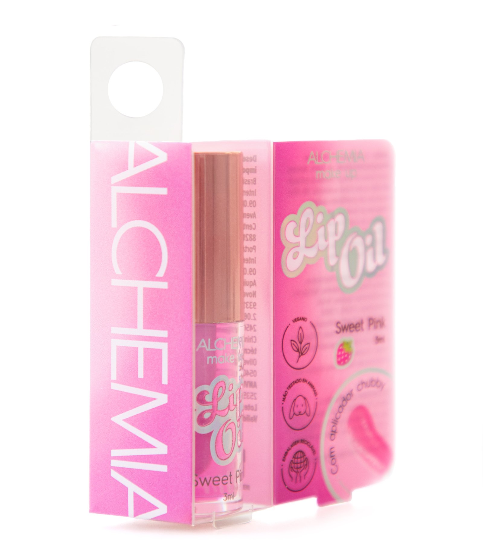 Lip Oil Makeup Sweet Pink Alchemia Rosa 4