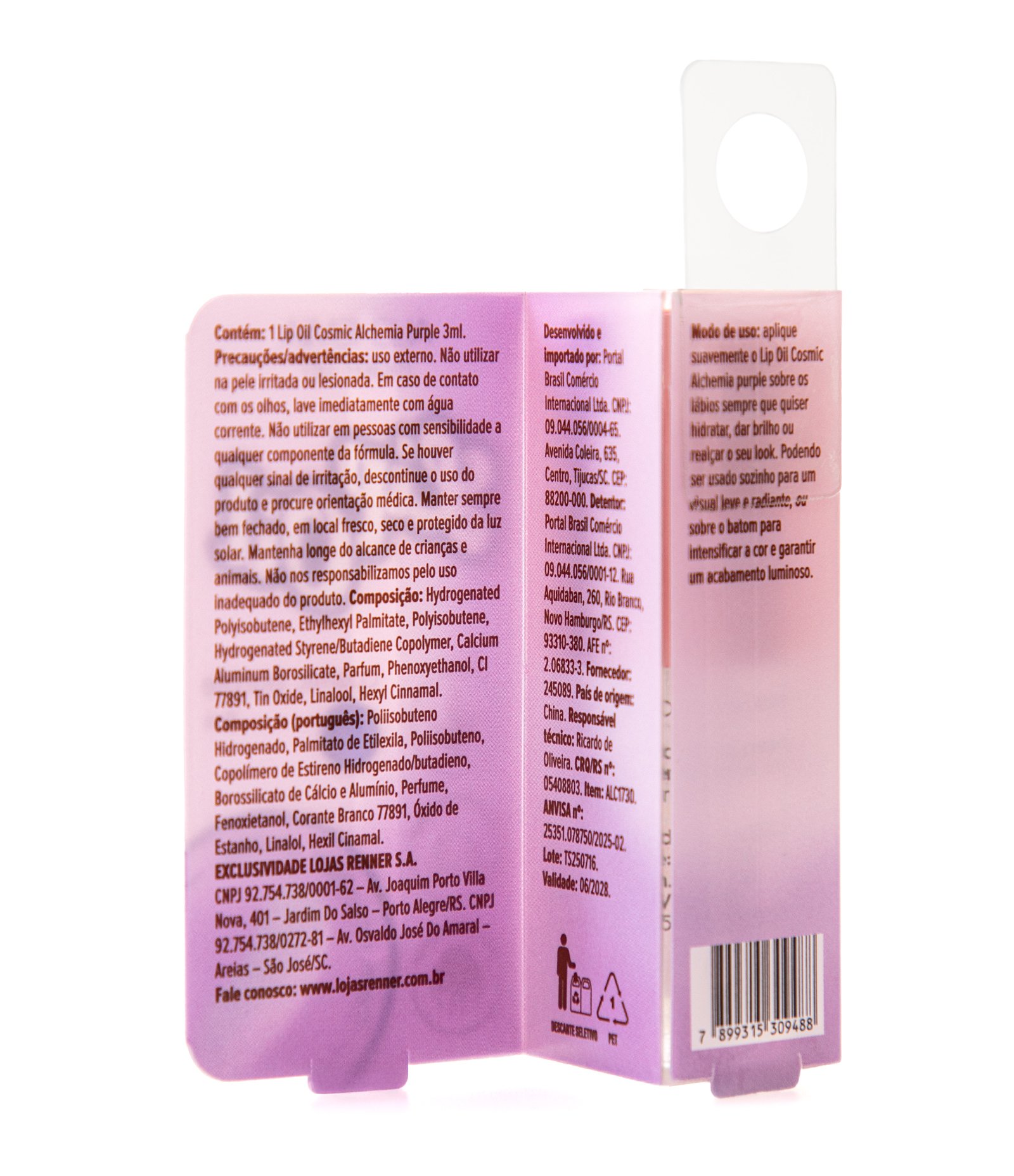 Lip Oil Makeup Cosmic Purple Alchemia Transparente 5