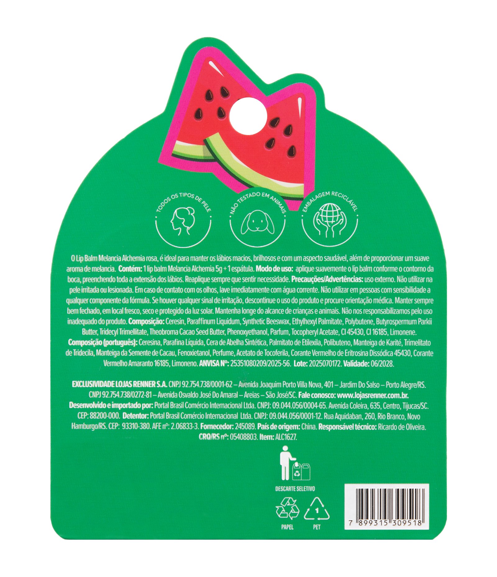 Lip Balm Melancia Alchemia Rosa 5