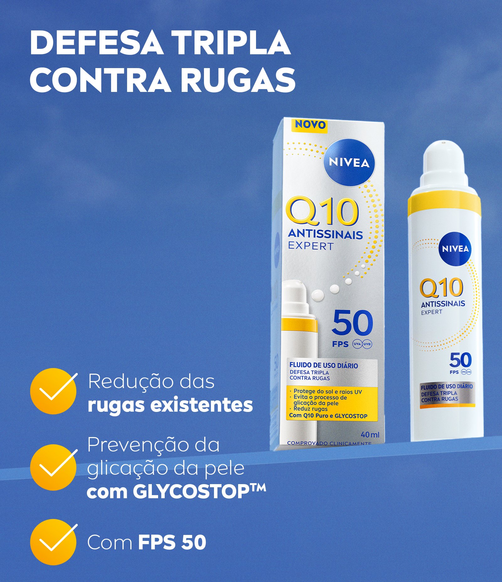 Fluido Facial Diario Antissinais Q10 FPS50 Nivea 40ML 3