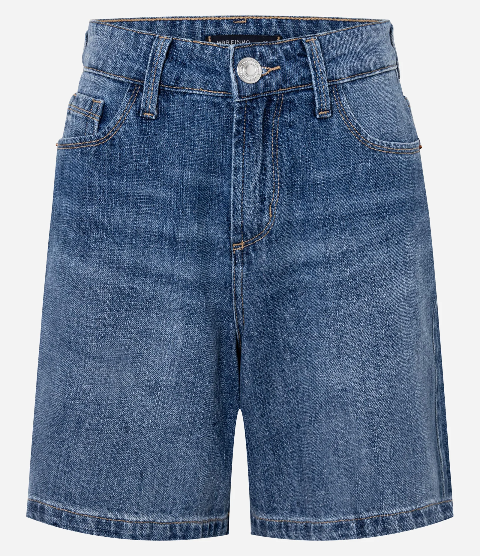 Bermuda em Jeans com Passantes no Cós e Bolsos Médio 5