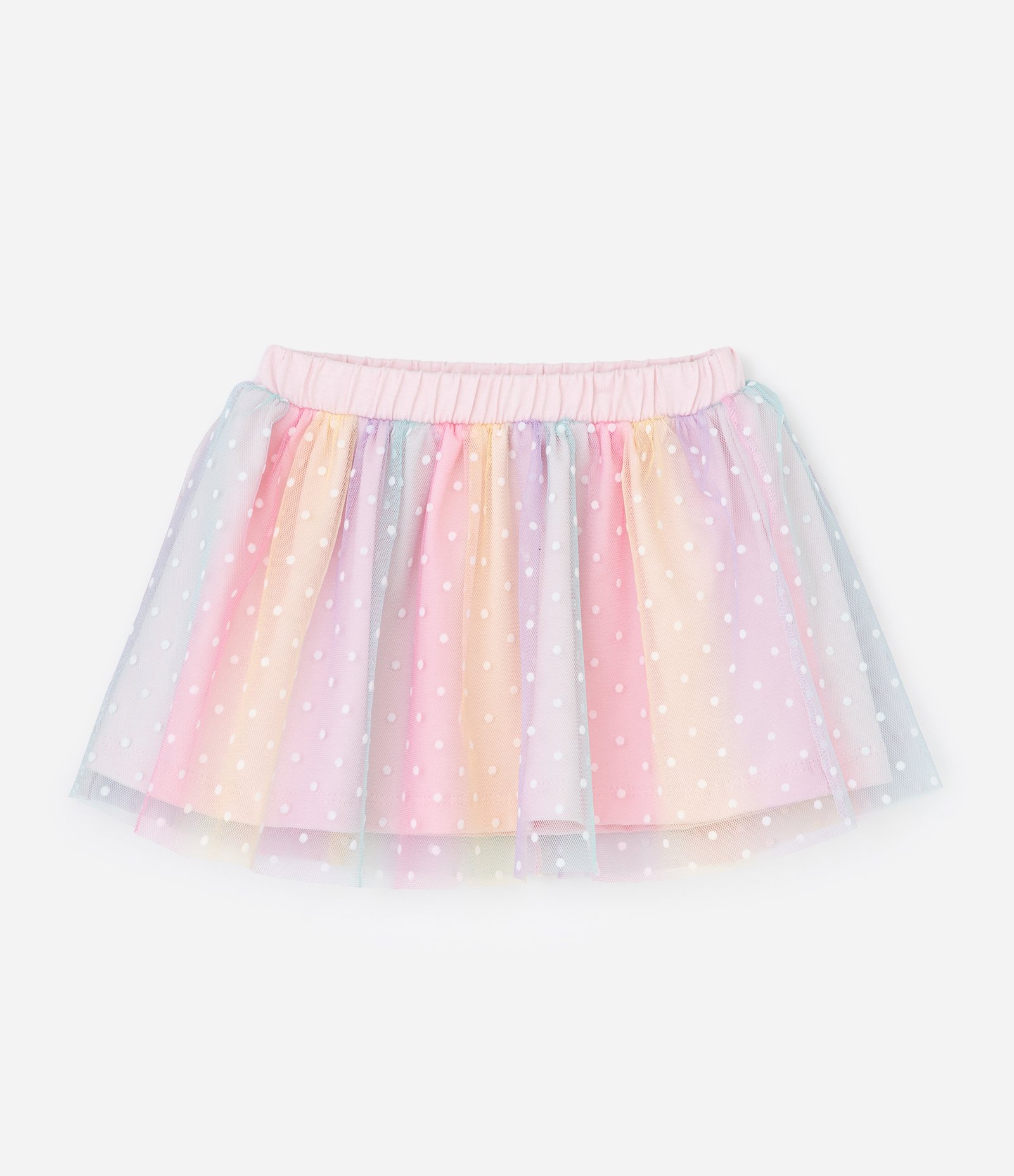 Conjunto Infantil Camiseta com Estampa e Saia de Tule - Tam RN a 18 Meses Rosa 4