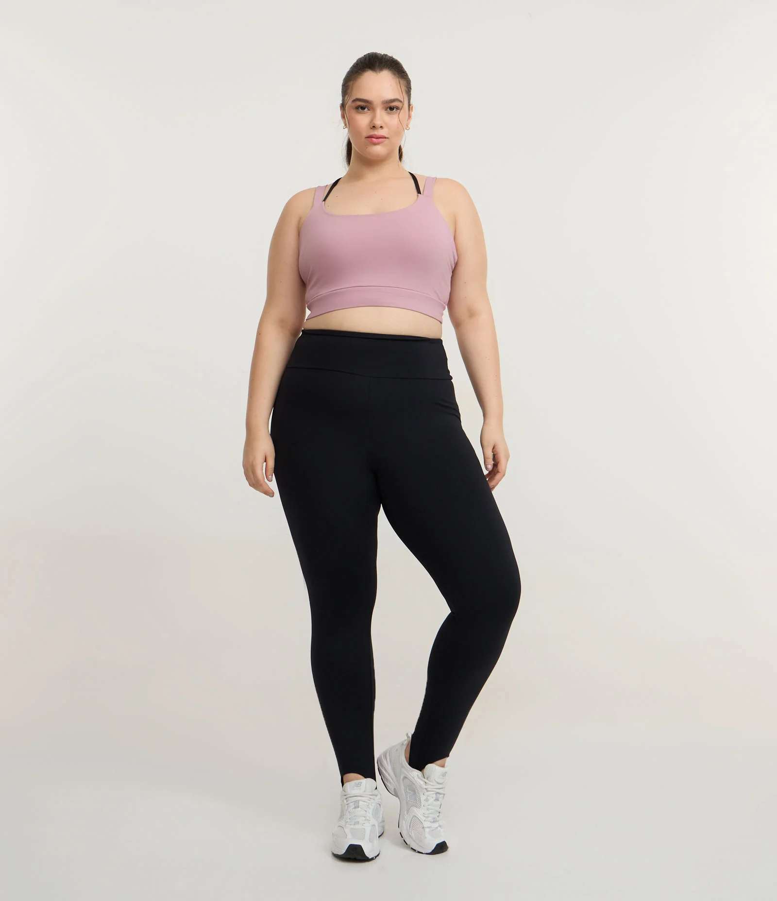 Calça Legging Esportiva com Tecnologia Dry e Pezinho Curve & Plus Size Preto 1