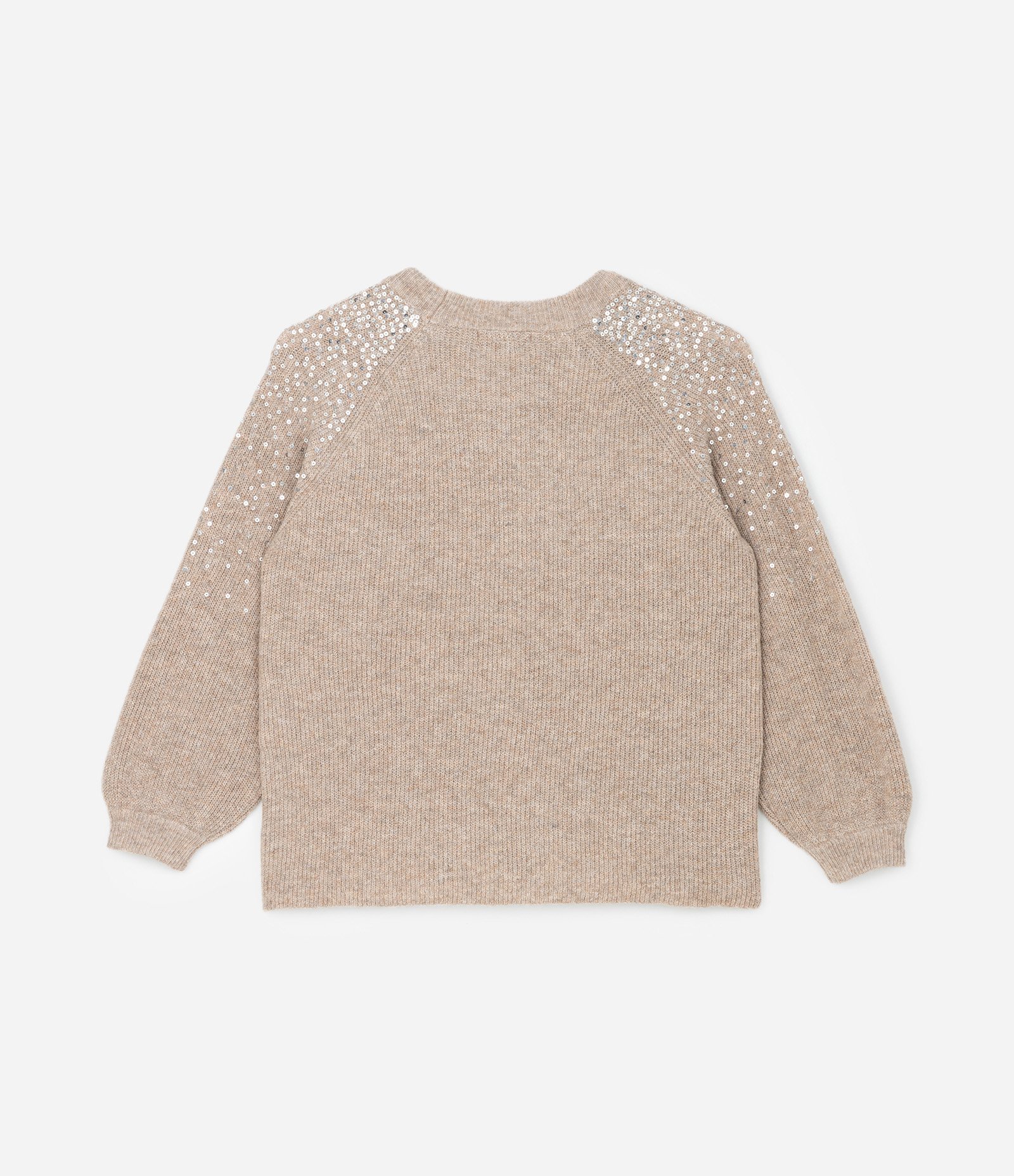 Suéter Amplo em Tricô com Bordado de Paetês Curve & Plus Size Bege 1