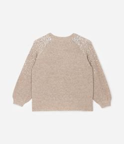 Suéter Amplo em Tricô com Bordado de Paetês Curve & Plus Size