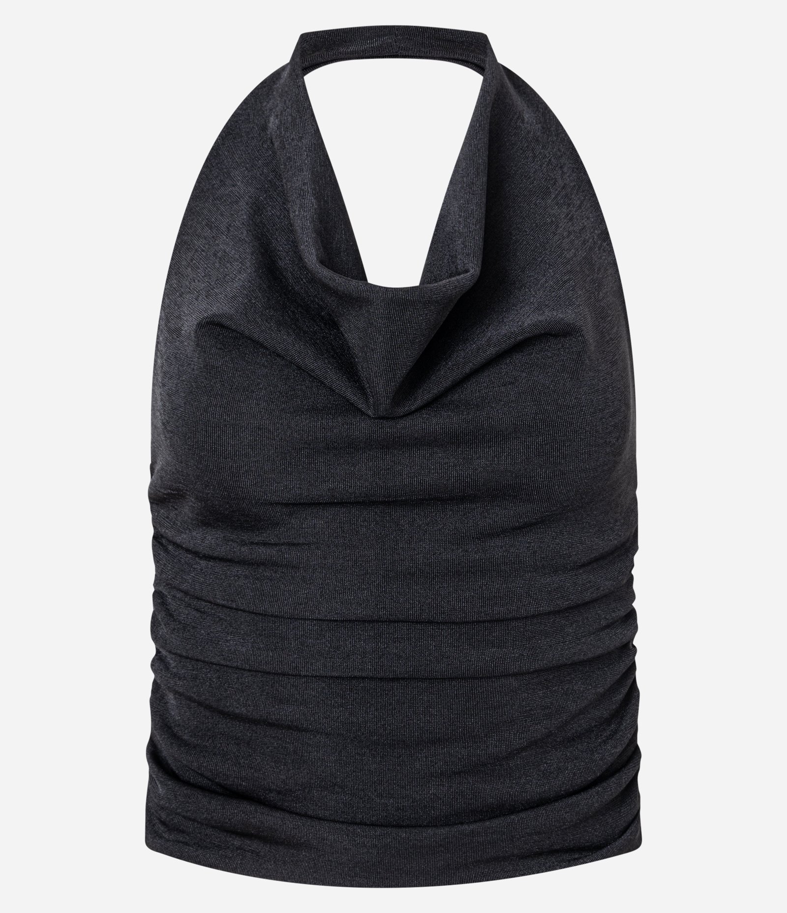 Blusa Frente Única Franzida em Ribana com Detalhe Torcido nas Costas Preto 6