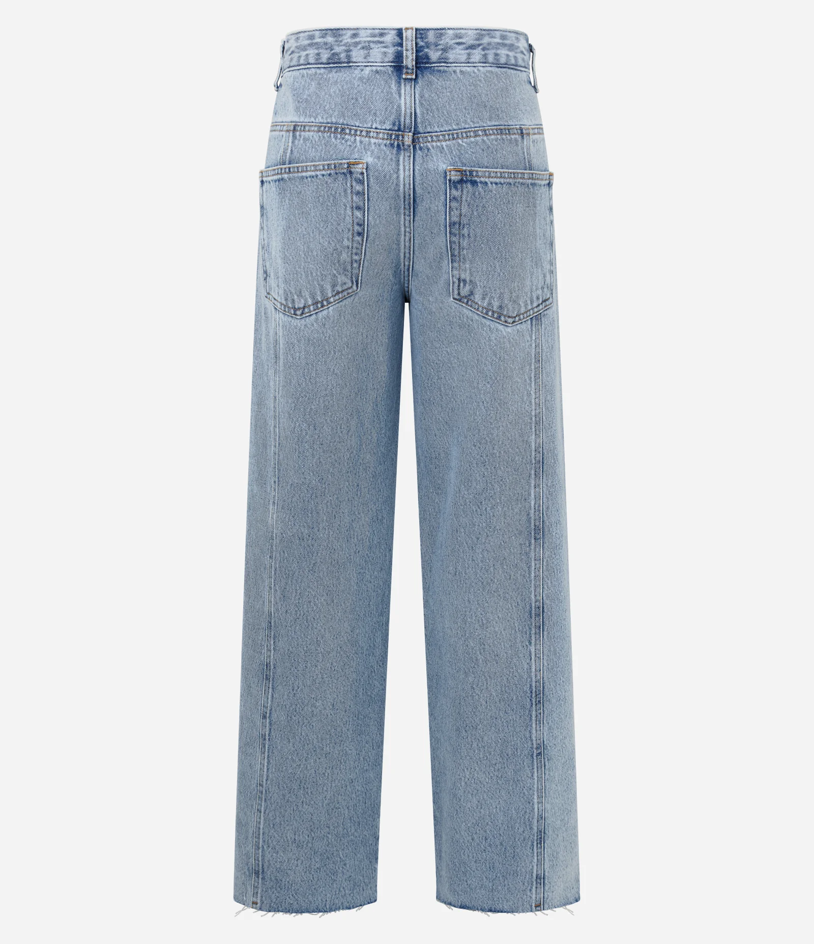 Calça Wide em Jeans com Lateral Deslocada Azul Médio 2