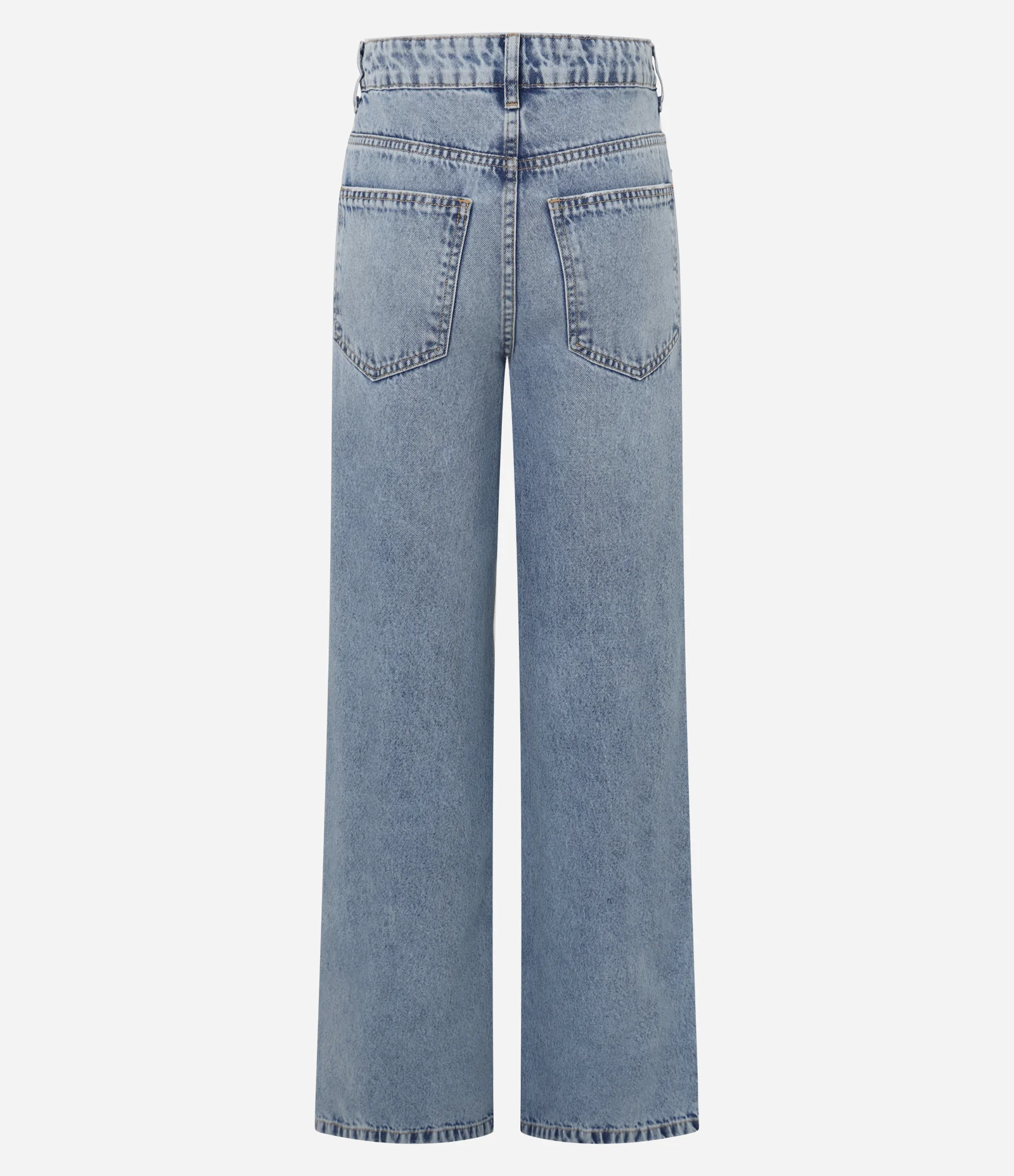 Calça Jeans Reta em Denim com Estampa Flor Hibiscos Azul 3