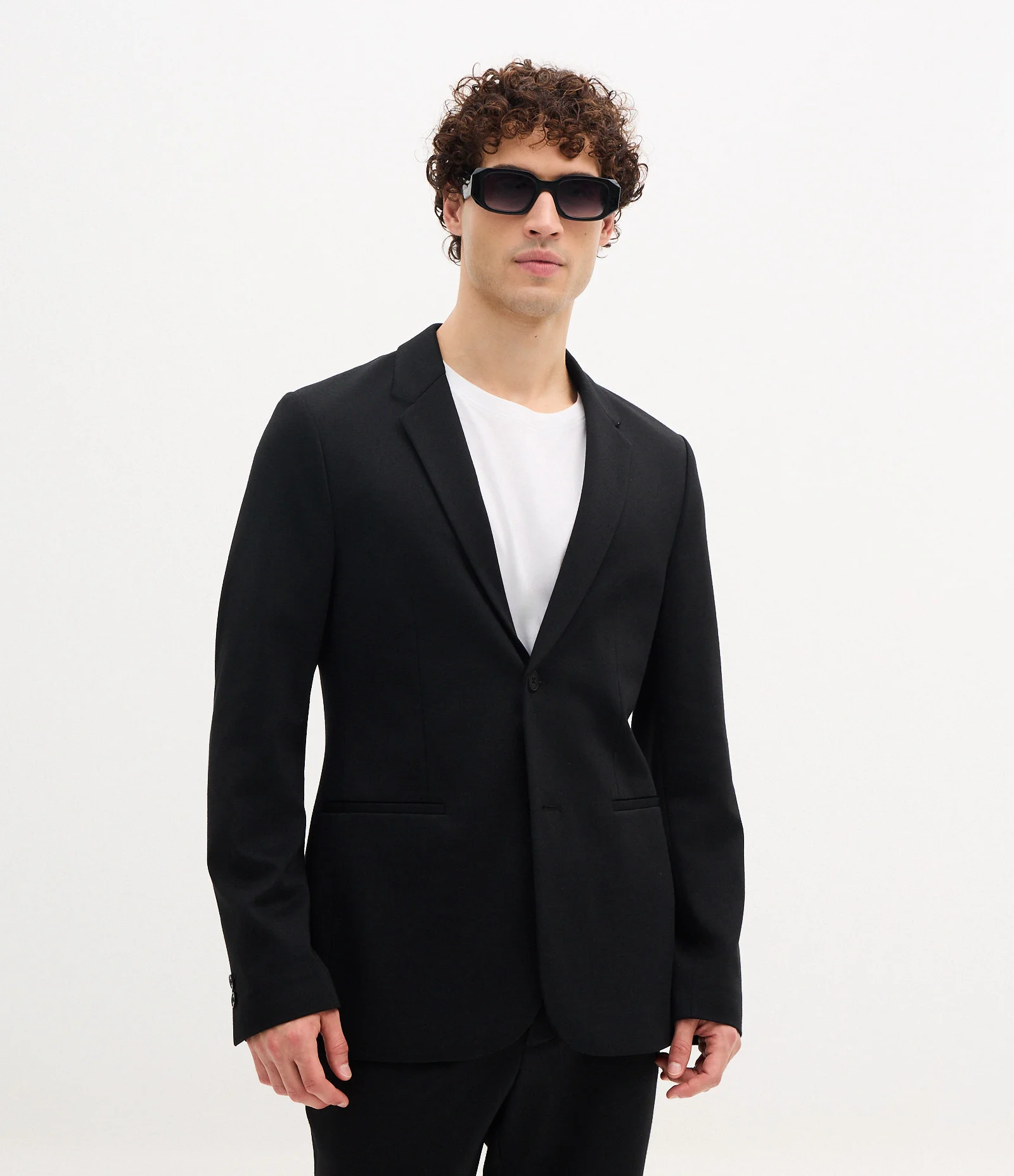 Blazer Super Slim de Malha sem Forro Preto 1