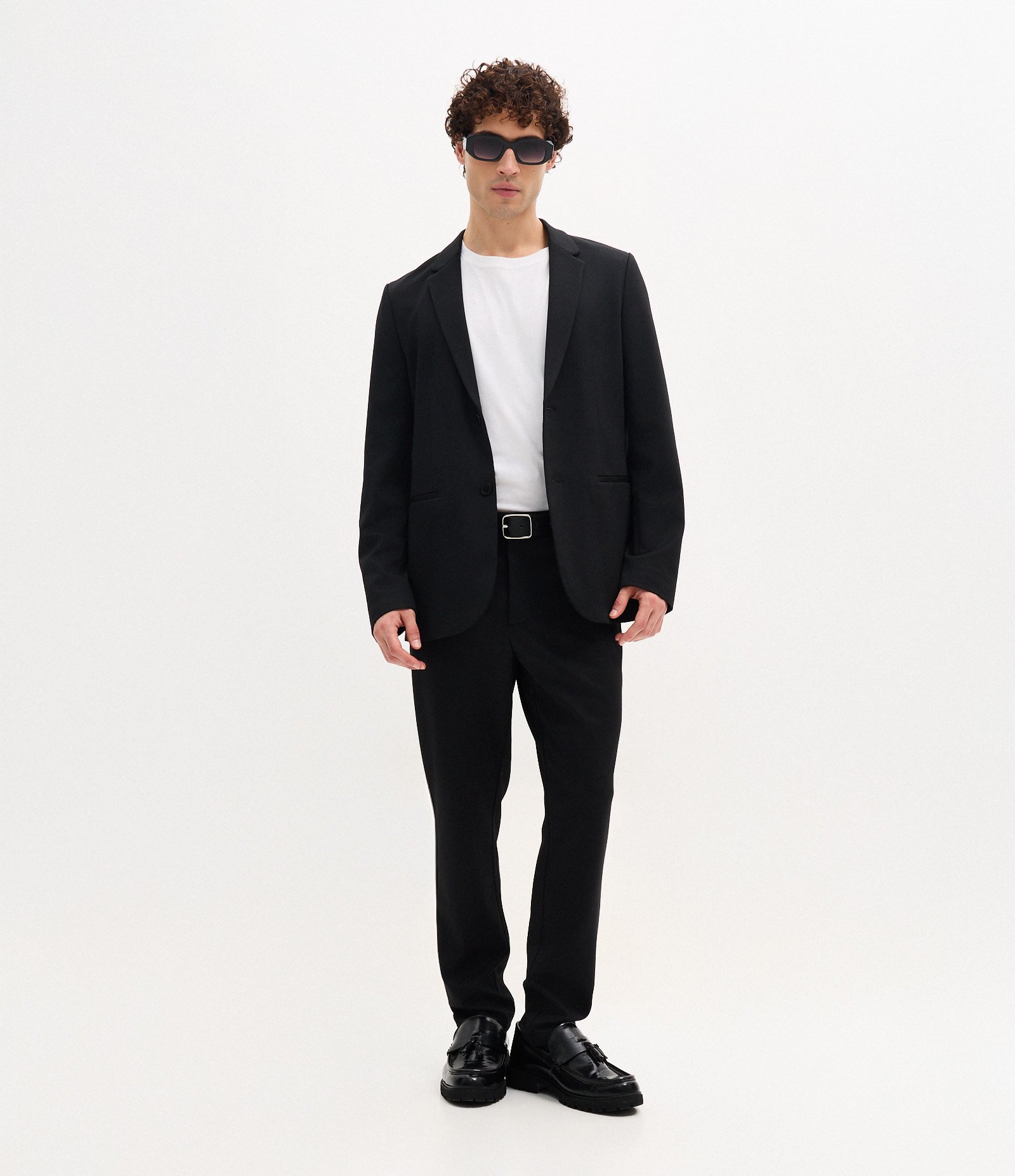 Blazer Super Slim de Malha sem Forro Preto 2