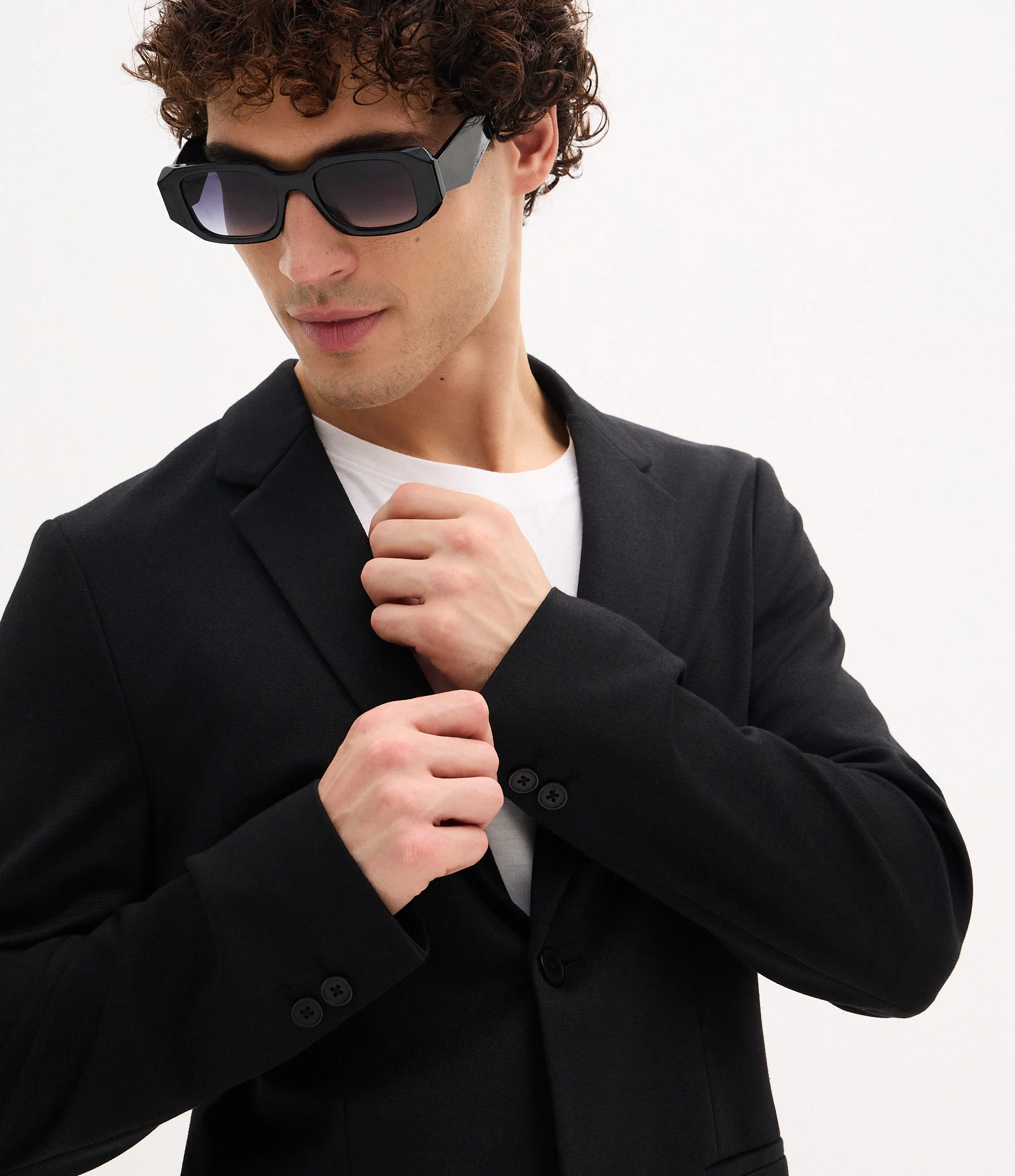 Blazer Super Slim de Malha sem Forro Preto 3