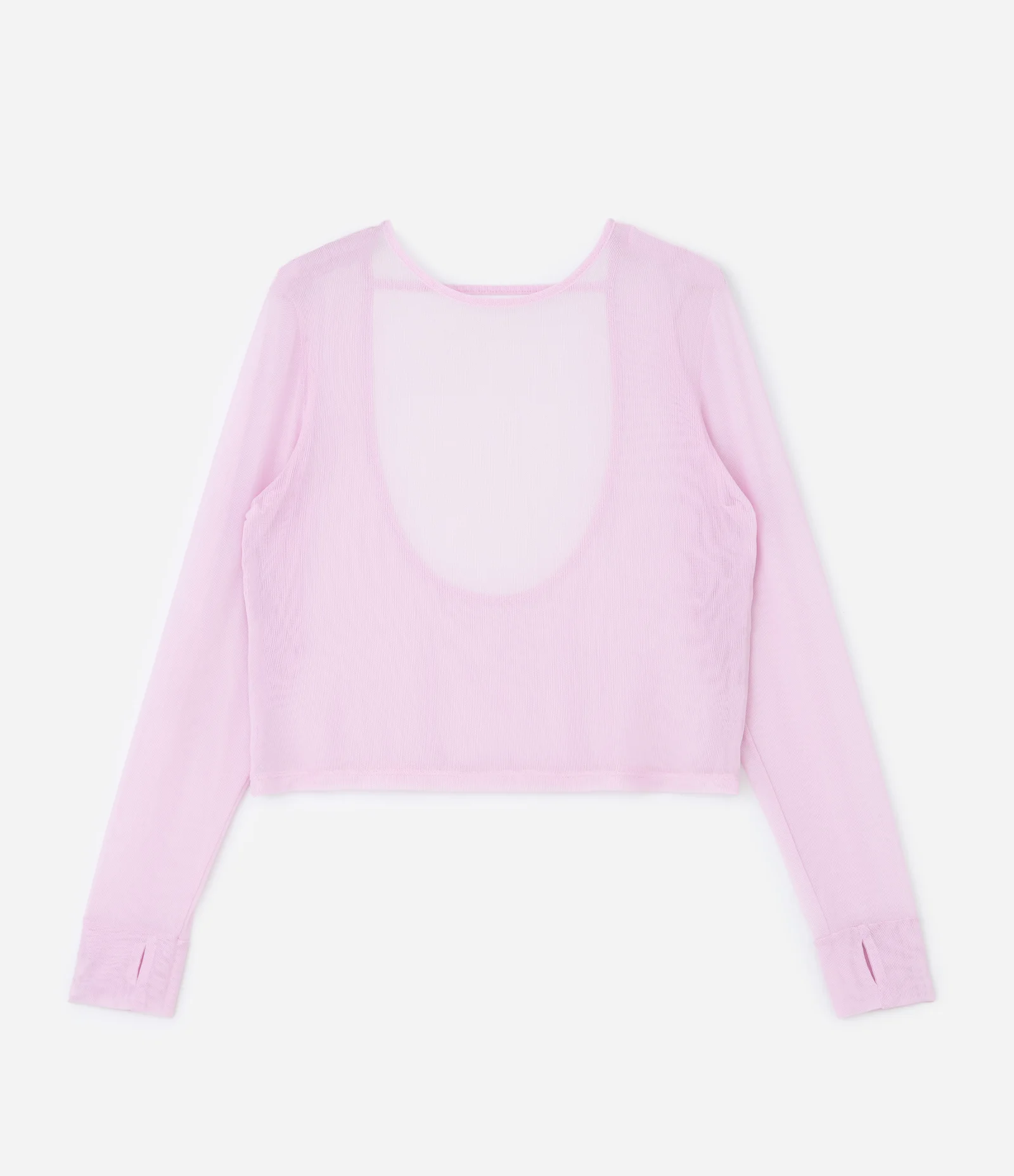 Blusa Esportiva em Tule com Decote Profundo nas Costas Curve & Plus Size Rosa 1