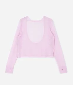 Blusa Esportiva em Tule com Decote Profundo nas Costas Curve & Plus Size