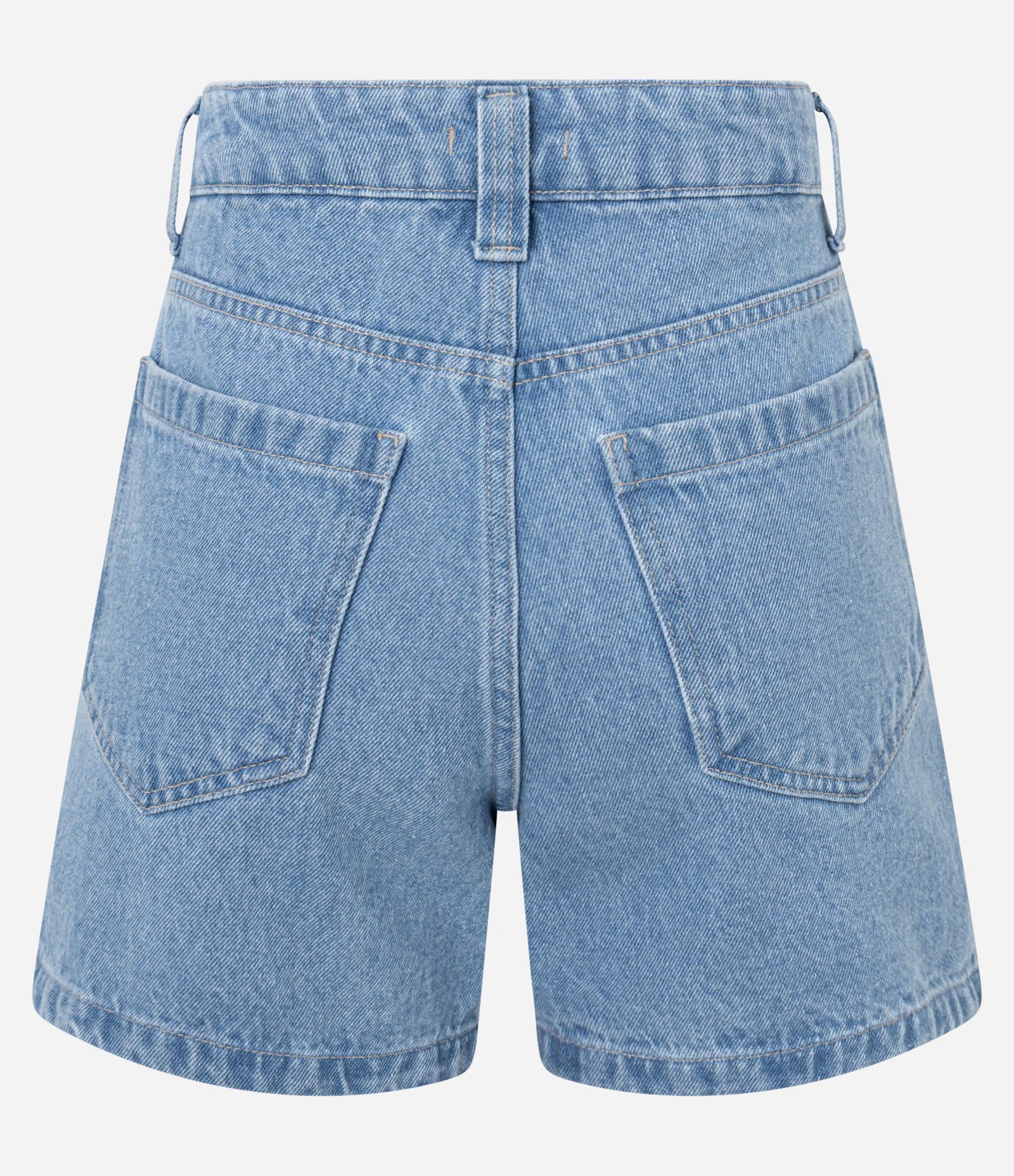 Short Mom em Jeans com Recorte no Bolso Carpinteiro Médio 6