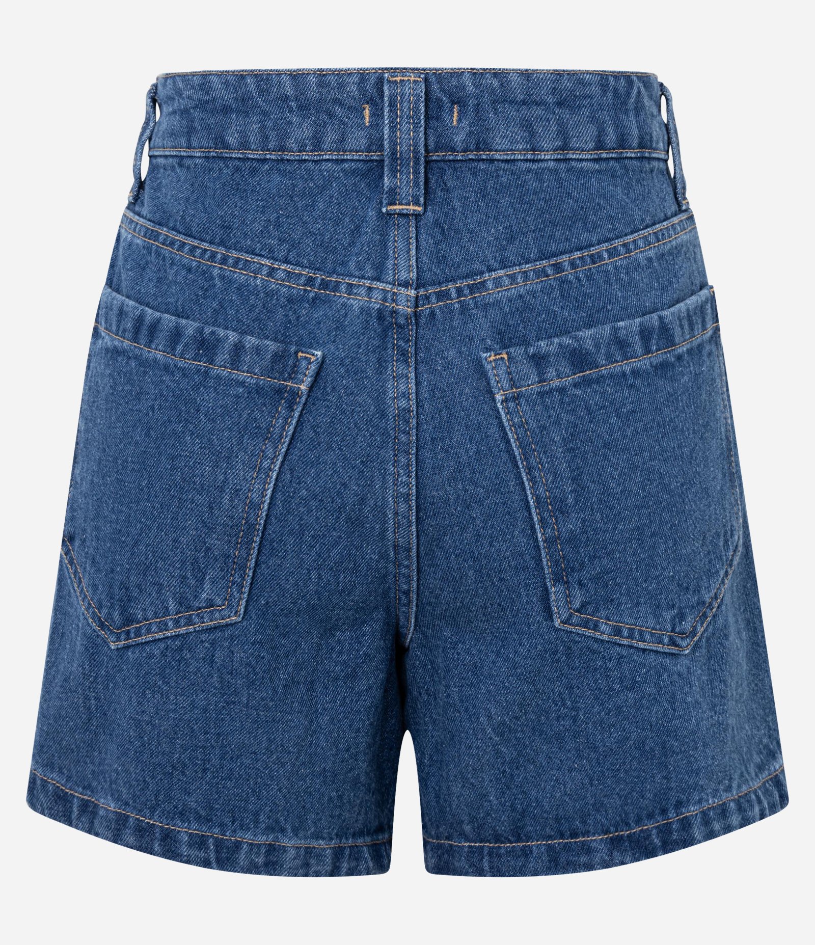 Short Mom em Jeans com Recorte no Bolso Carpinteiro Escuro 6