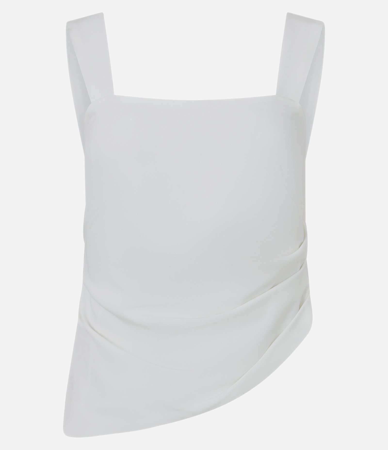 Blusa Alongada com Drapeado Assimétrico e Alça Larga Branco 5