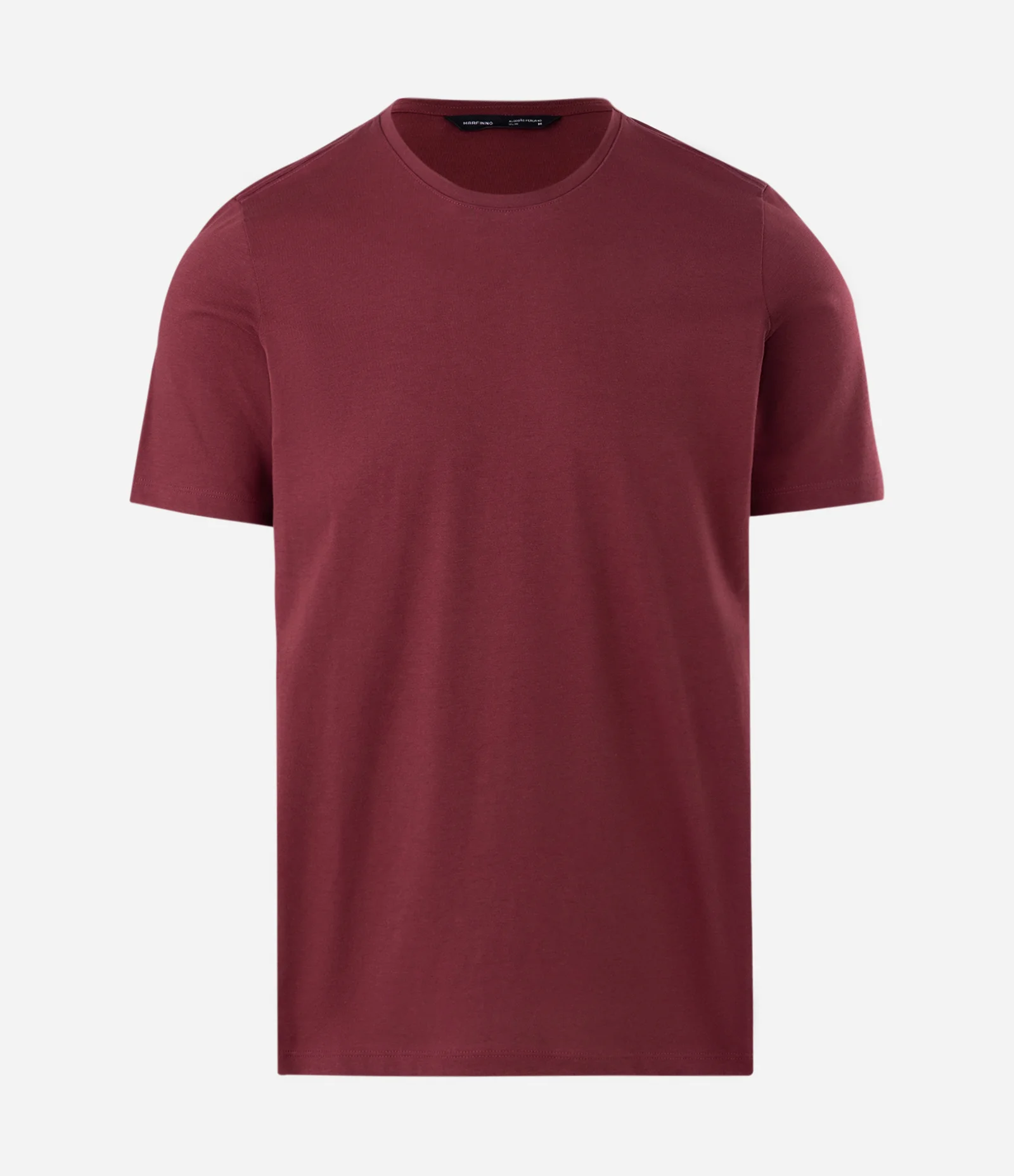 Camiseta Slim Básica em Algodão Peruano com Gola Redonda Vinho 2