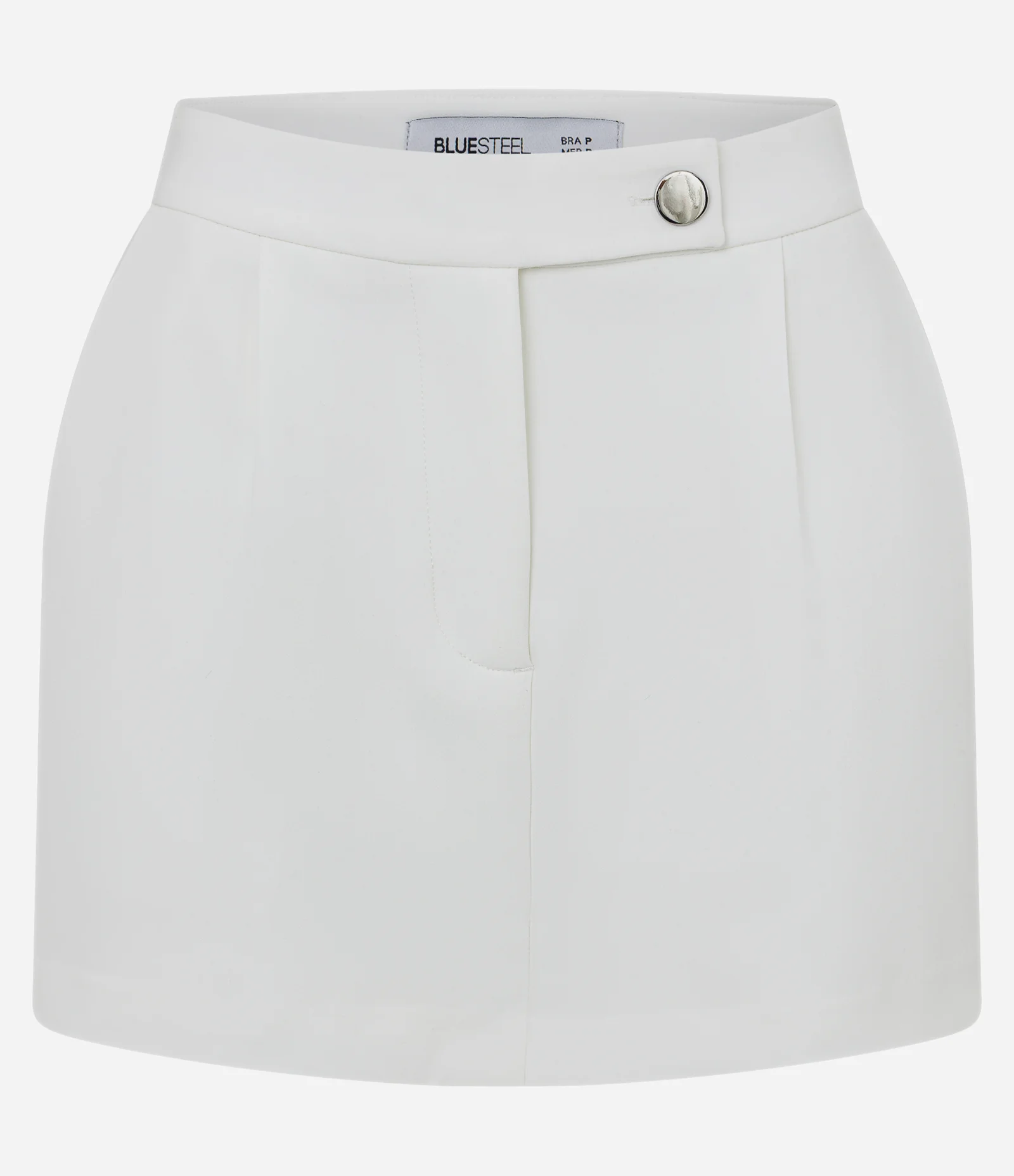 Short Saia Alfaiatado com Cós Marcado Branco 1