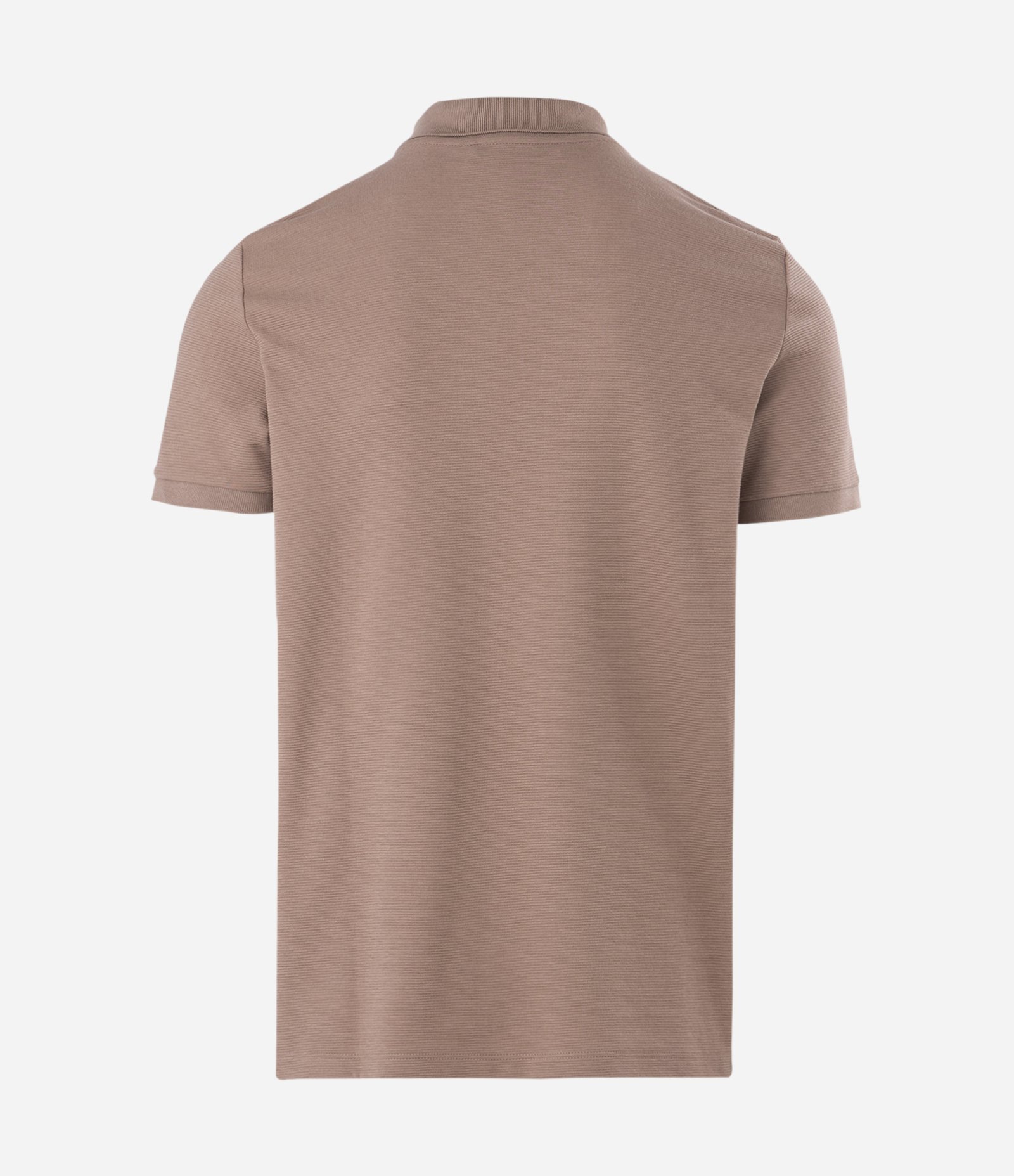 Camisa Polo Slim com Botões e Textura Canelada Marrom Taupe 5