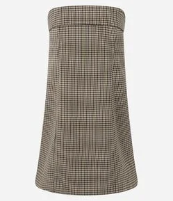 Vestido Curto Tomara que Caia Alfaiatado com Estampa Xadrez