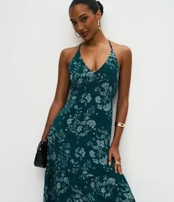 Vestido Midi com Estampa Delicada de Flores