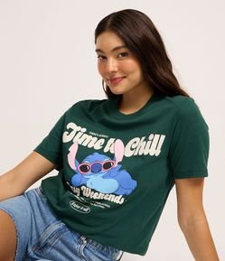 Camiseta T-shirt em Algodão com Estampa Stitch