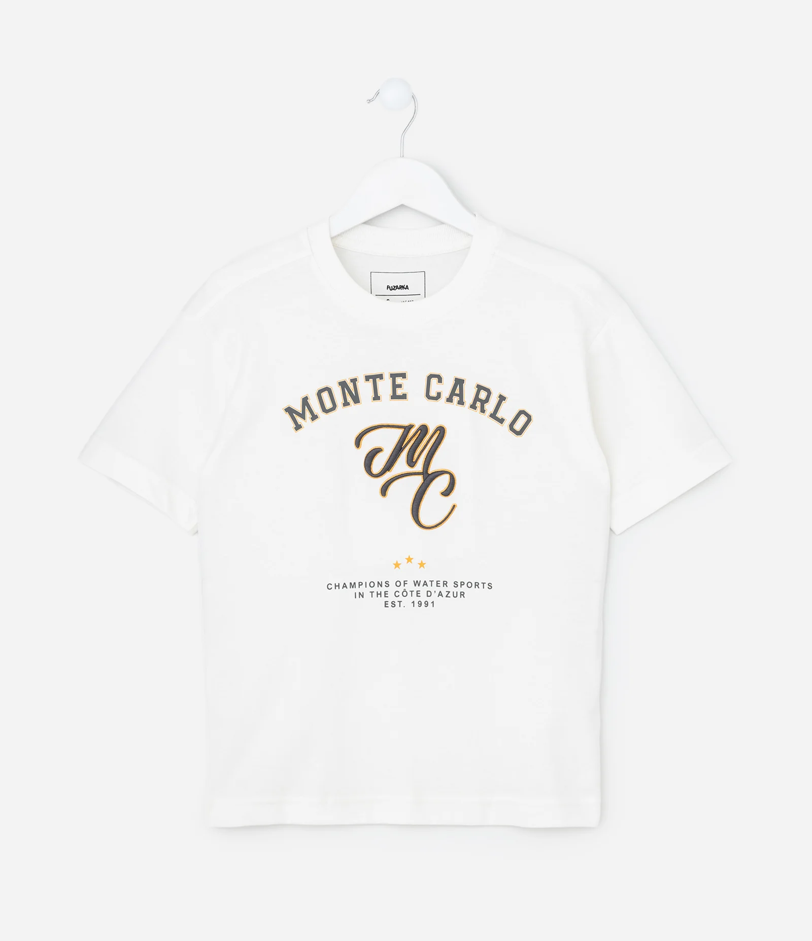 Camiseta Infantil com Lettering Monte Carlo – Tam 5 a 14 Anos Branco 1