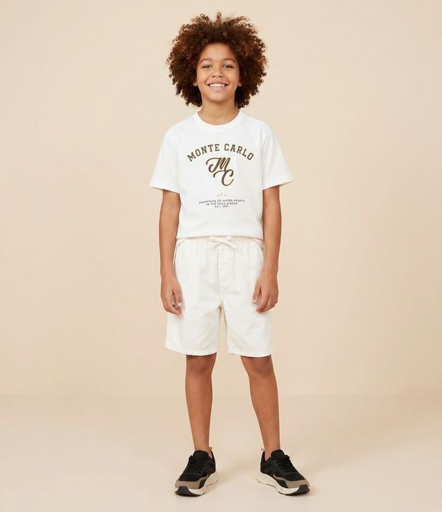 Camiseta Infantil com Lettering Monte Carlo – Tam 5 a 14 Anos