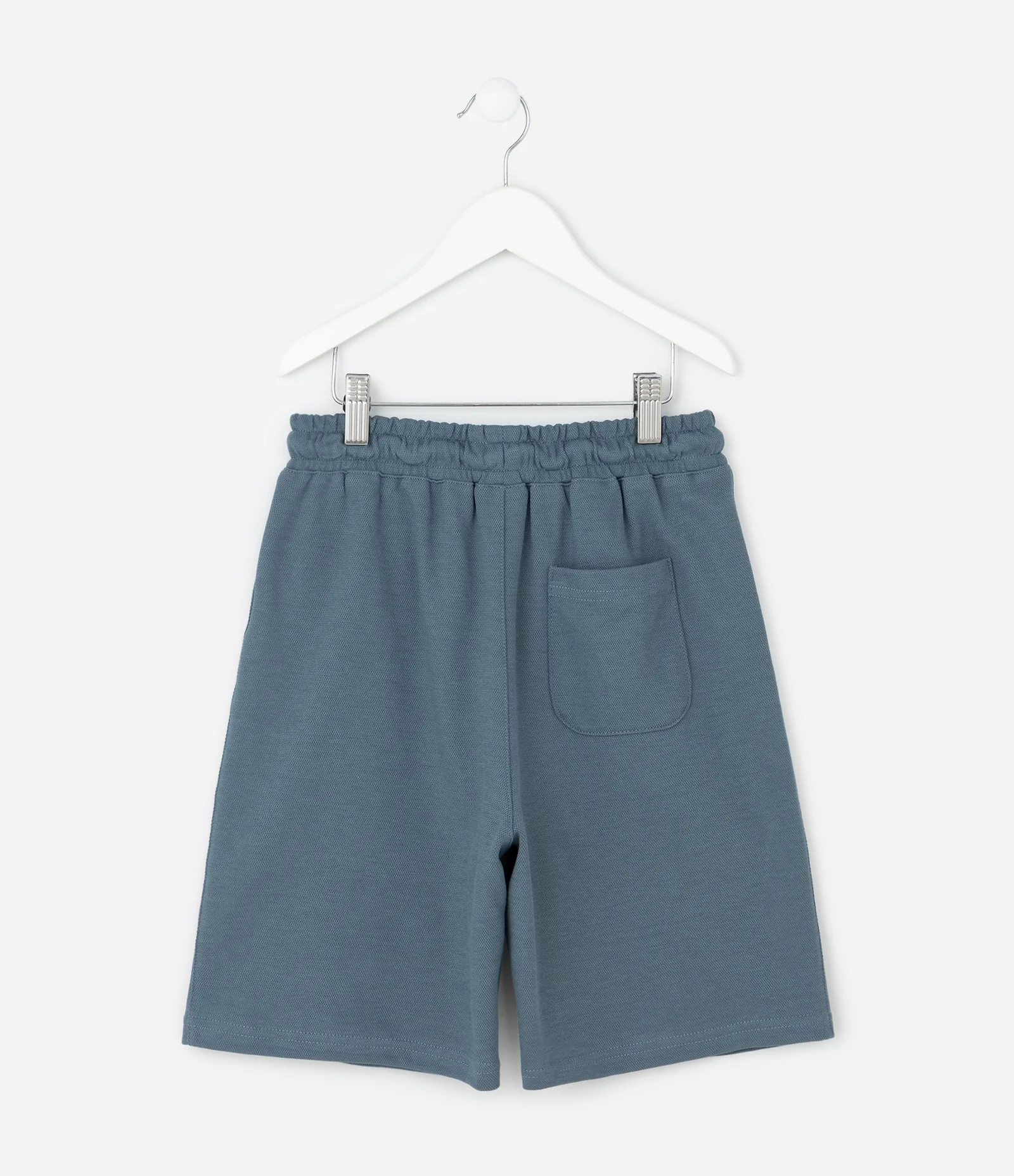 Bermuda Infantil com Zíper nos Bolsos – Tam 5 a 14 Anos Azul Acinzentado 2
