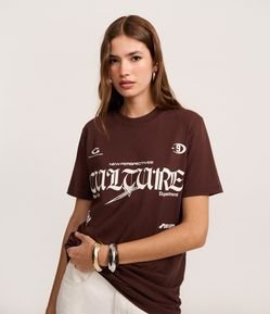 Camiseta T-shirt em Algodão com Estampa Lettering Culture 9