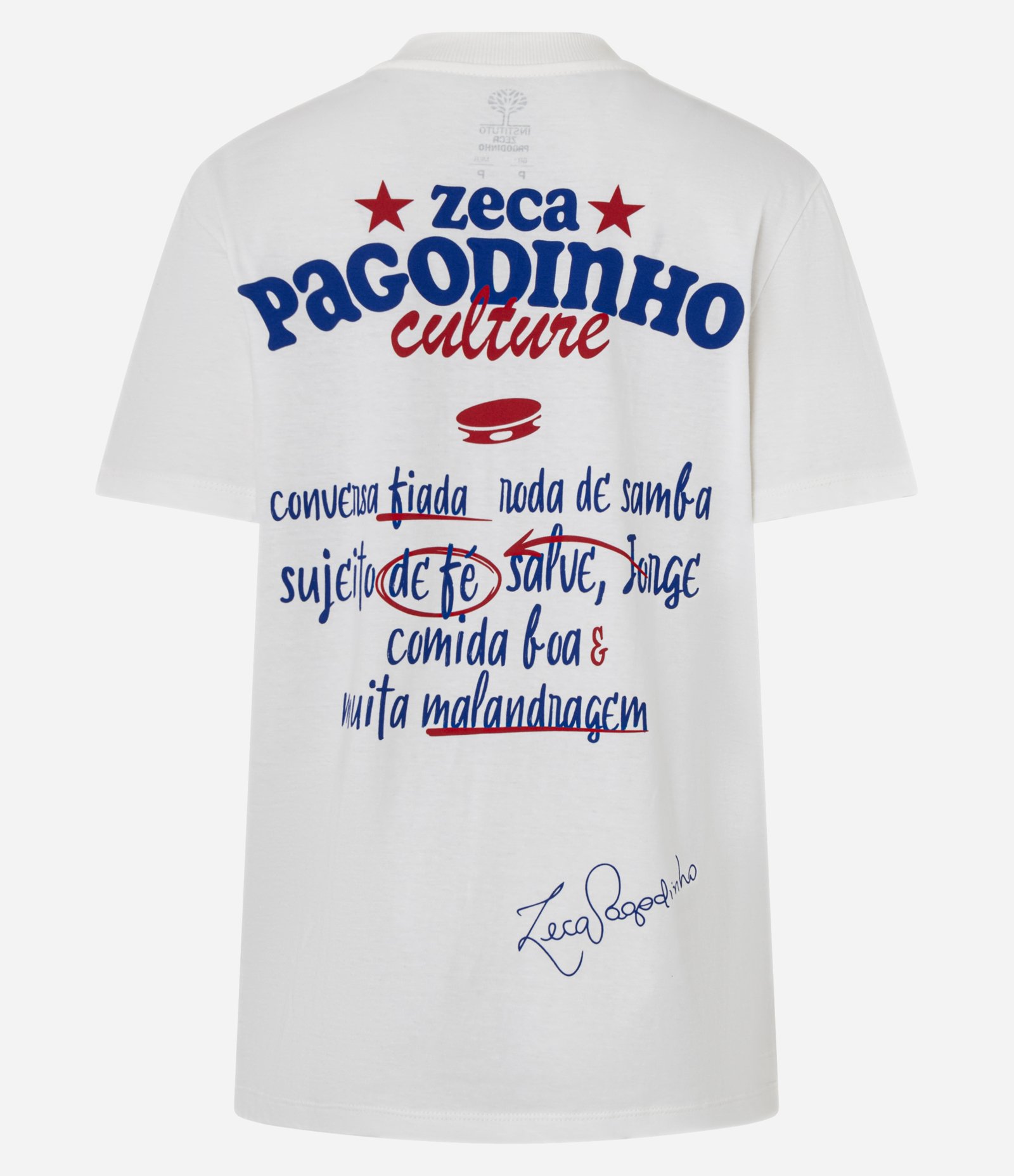 Camiseta T-shirt em Algodão Estampa Zeca Pagodinho Culture Branco 7