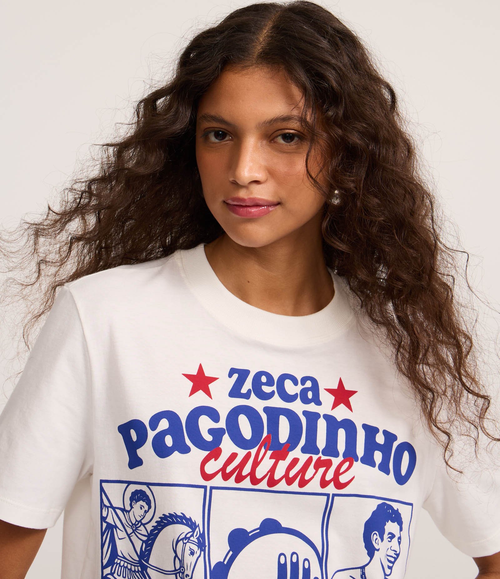 Camiseta T-shirt em Algodão Estampa Zeca Pagodinho Culture Branco 3