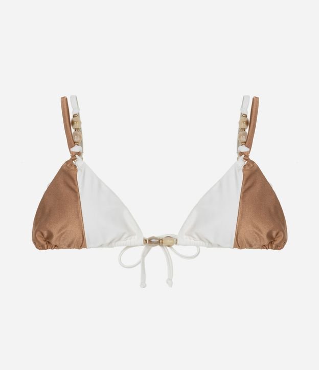 Biquíni Top Cortininha em Microfibra com Bloco De Cor