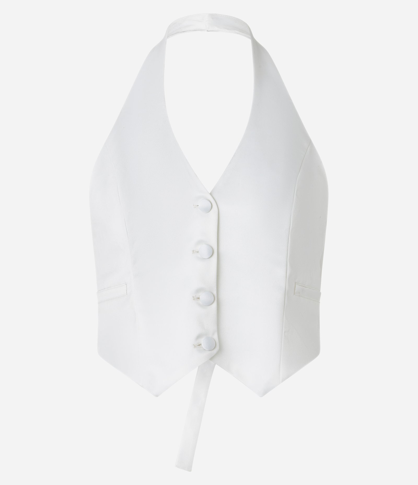 Colete em Cetim com Frente Única Branco 5