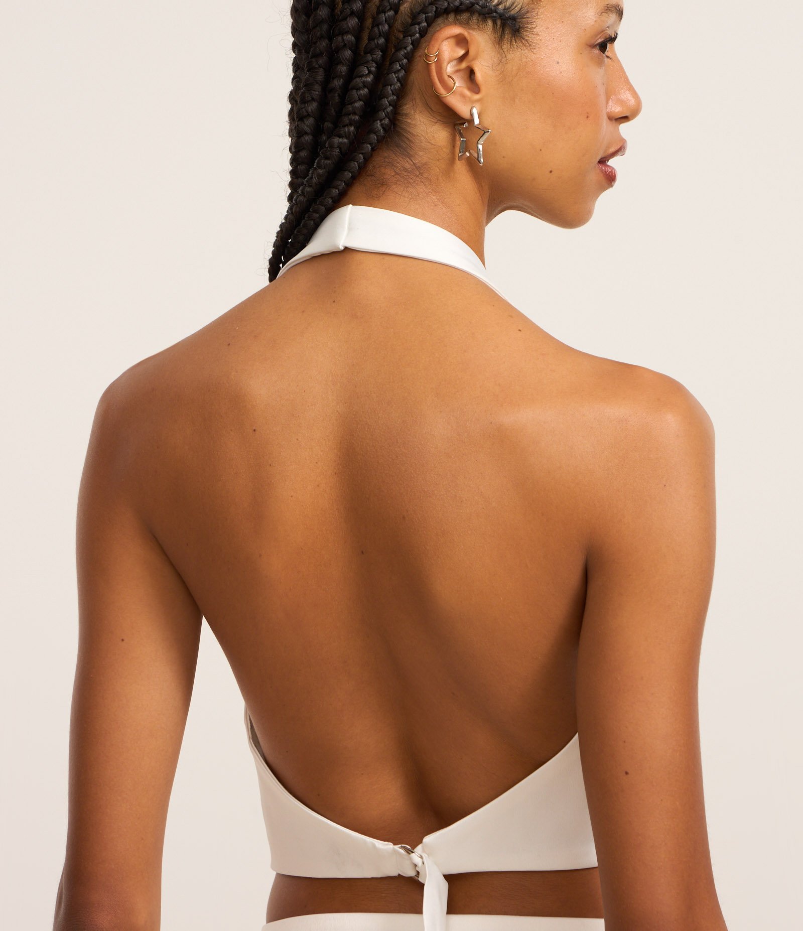 Colete em Cetim com Frente Única Branco 4