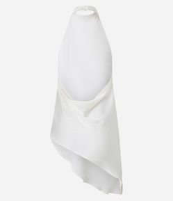 Blusa Frente Única em Cetim com Gola Degagê