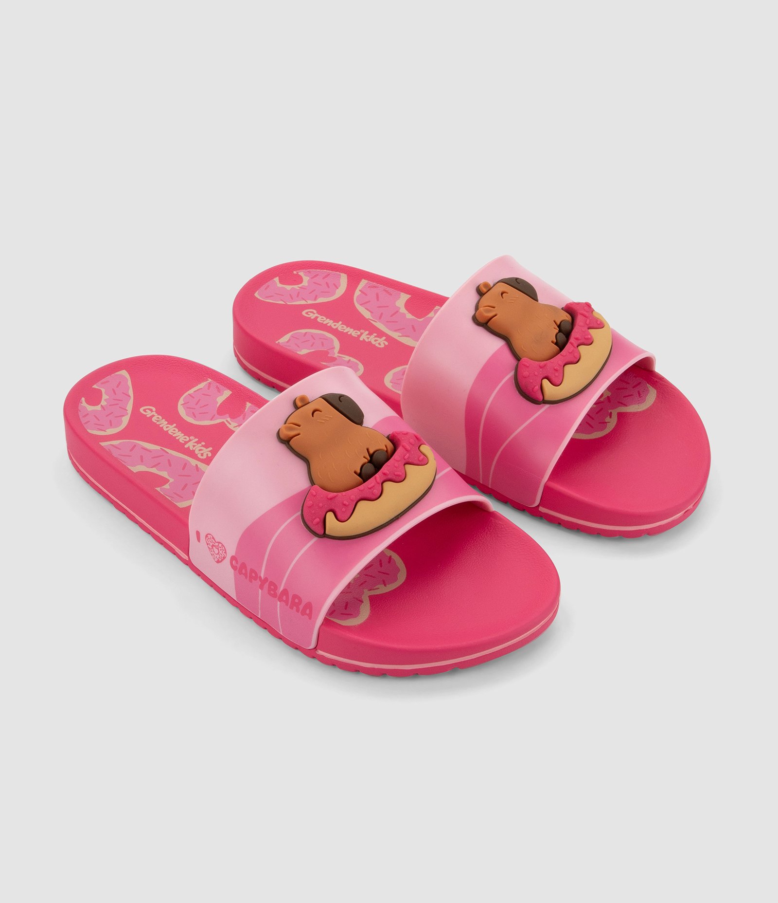 Chinelo Infantil Slide com Patch de Capivara Grendene - Tam 23 ao 34 Rosa 1