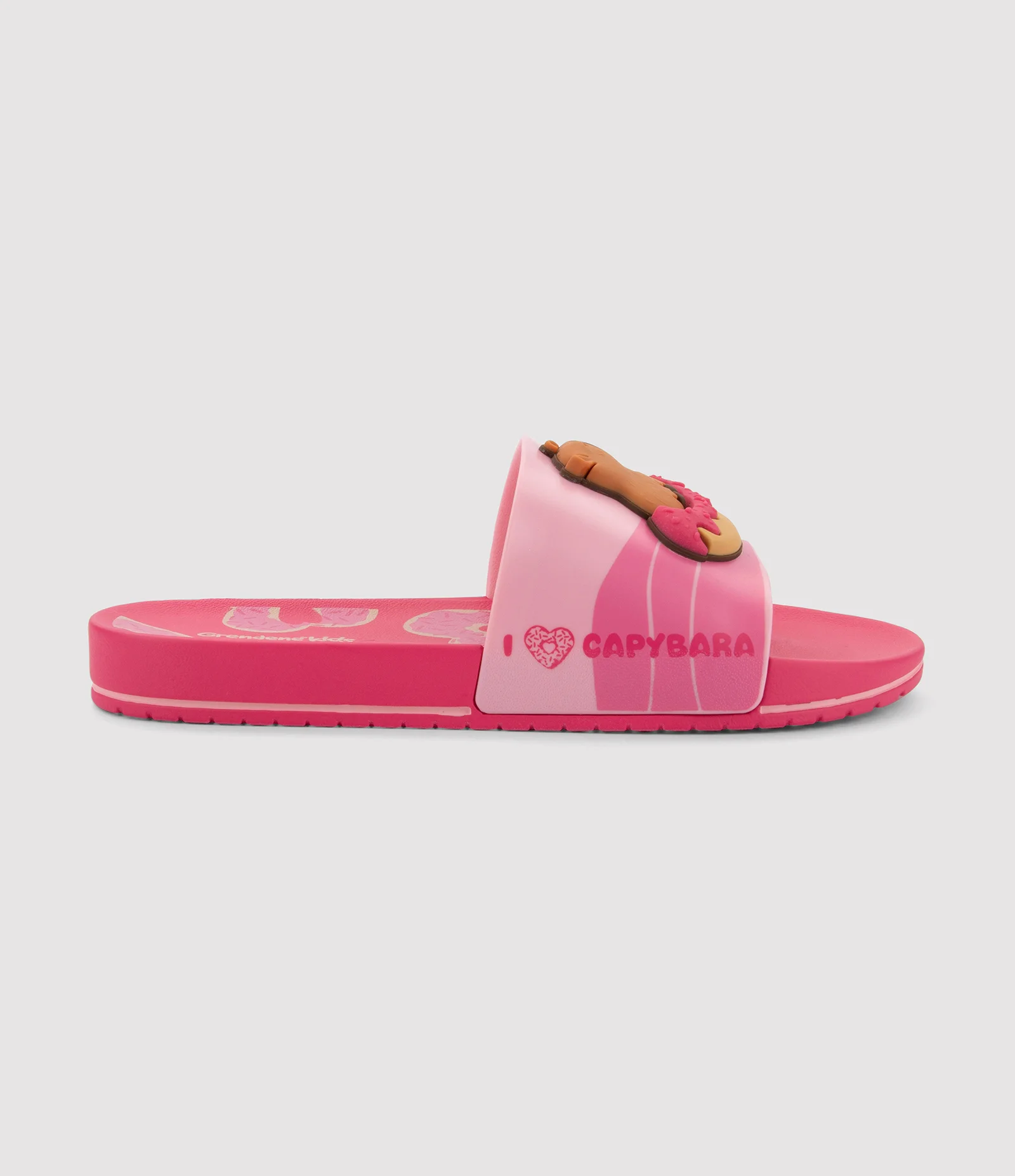 Chinelo Infantil Slide com Patch de Capivara Grendene - Tam 23 ao 34 Rosa 2