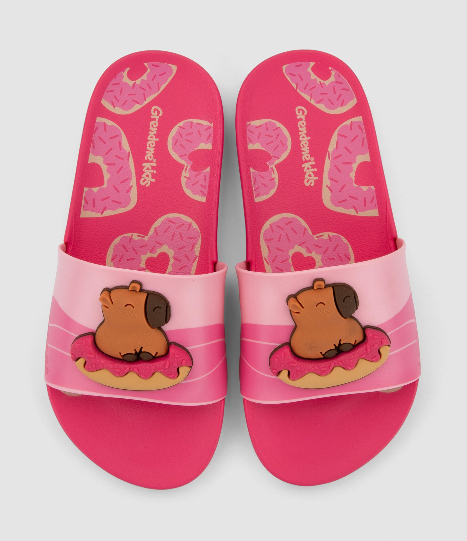 Chinelo Infantil Slide com Patch de Capivara Grendene - Tam 23 ao 34 Rosa 3