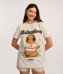 Camiseta T-shirt com Estampa Capivara Relaxtime