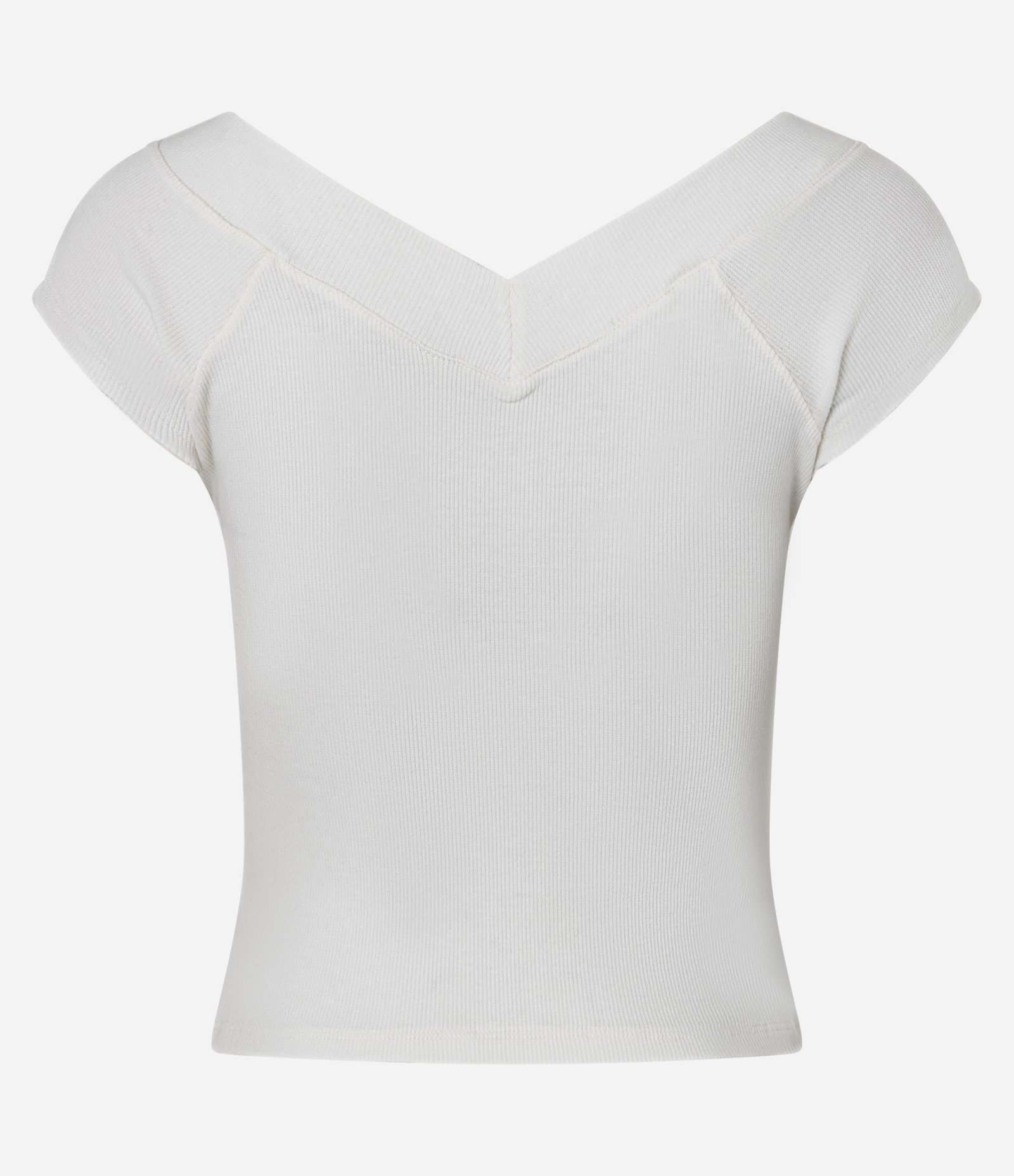 Blusa em Ribana com Decote V Branco 6