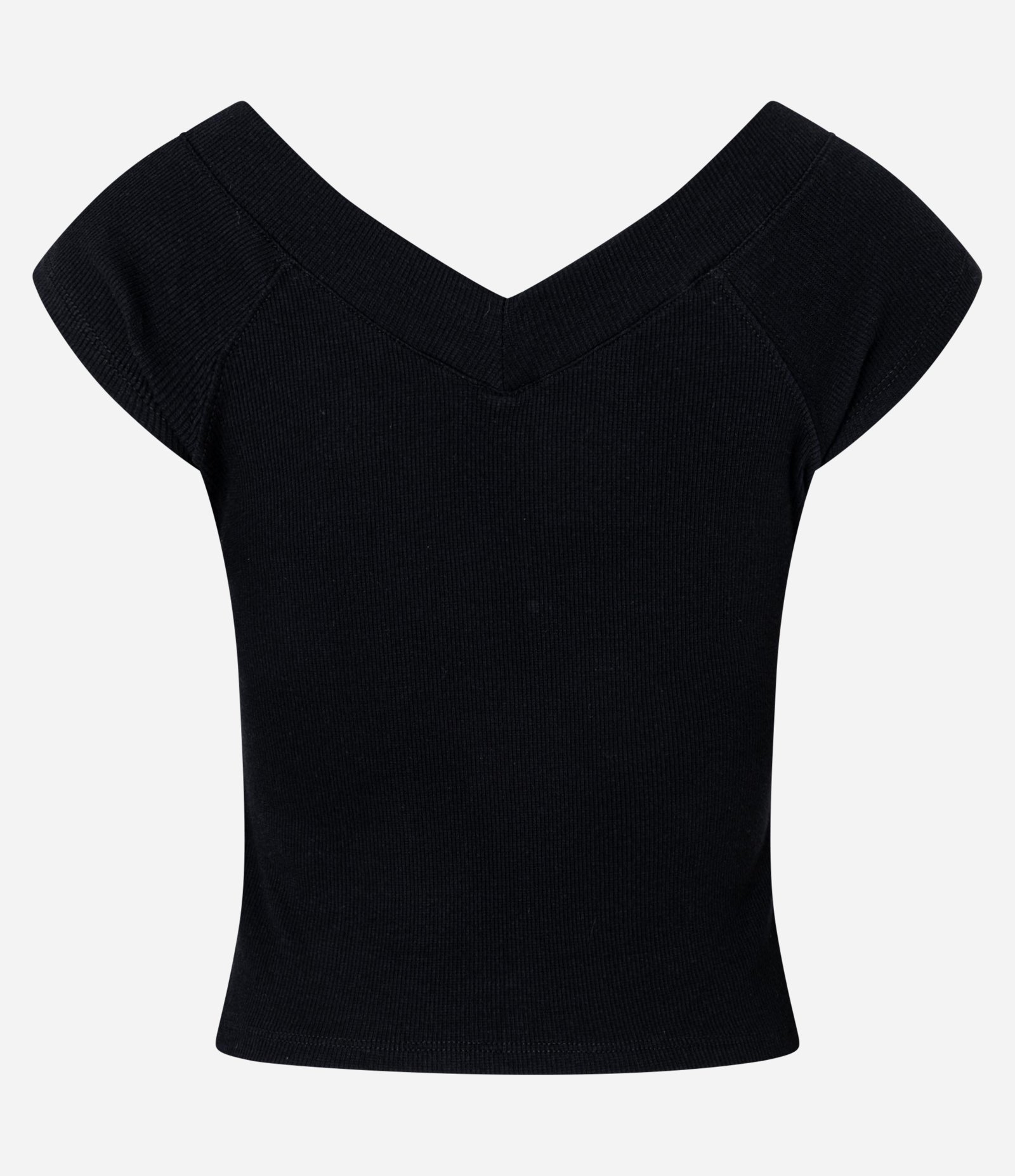 Blusa em Ribana com Decote V Preto 6