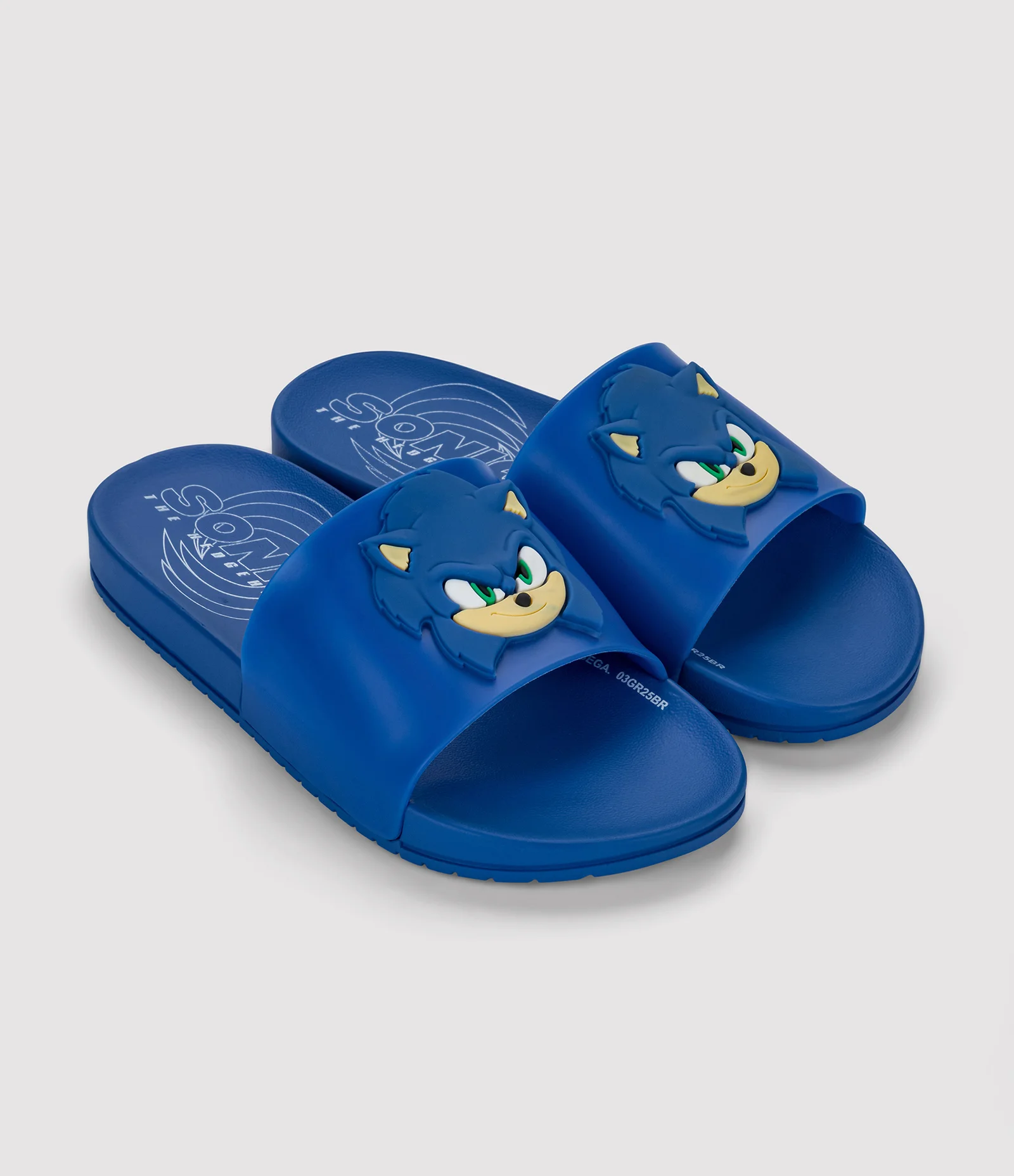 Chinelo Slide Infantil com Patch do Sonic - Tam 23/24 ao 37 Azul 1