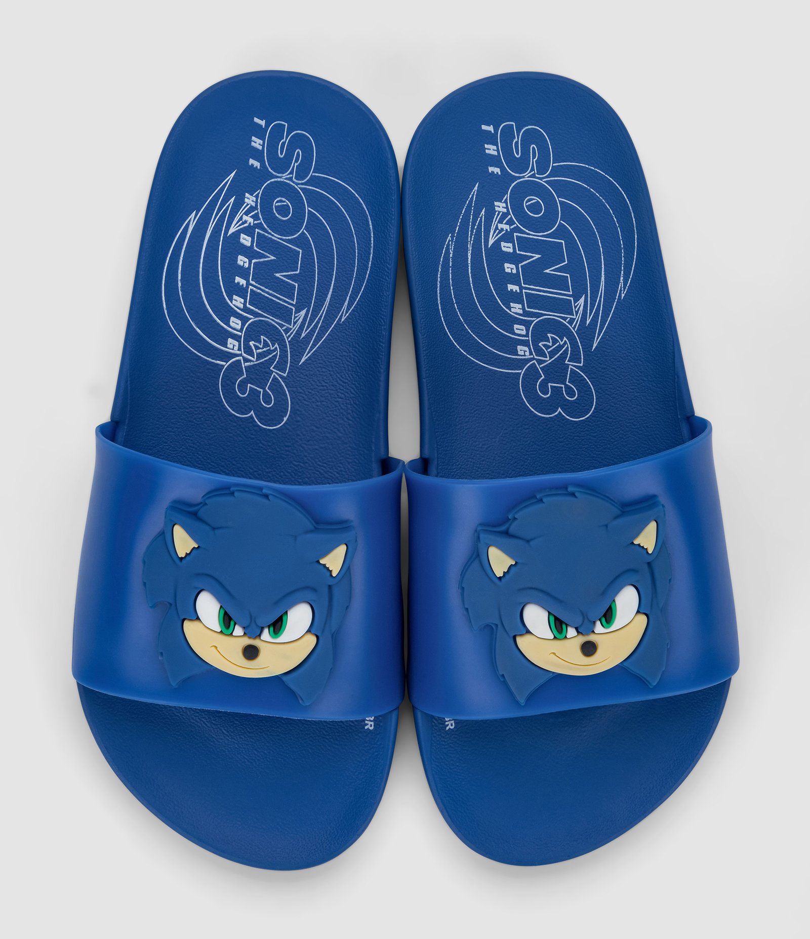 Chinelo Slide Infantil com Patch do Sonic - Tam 23/24 ao 37 Azul 3