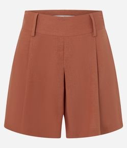 Short Viscolinho Liso com pregas e passante Parede BSM_FW26_BER_0062