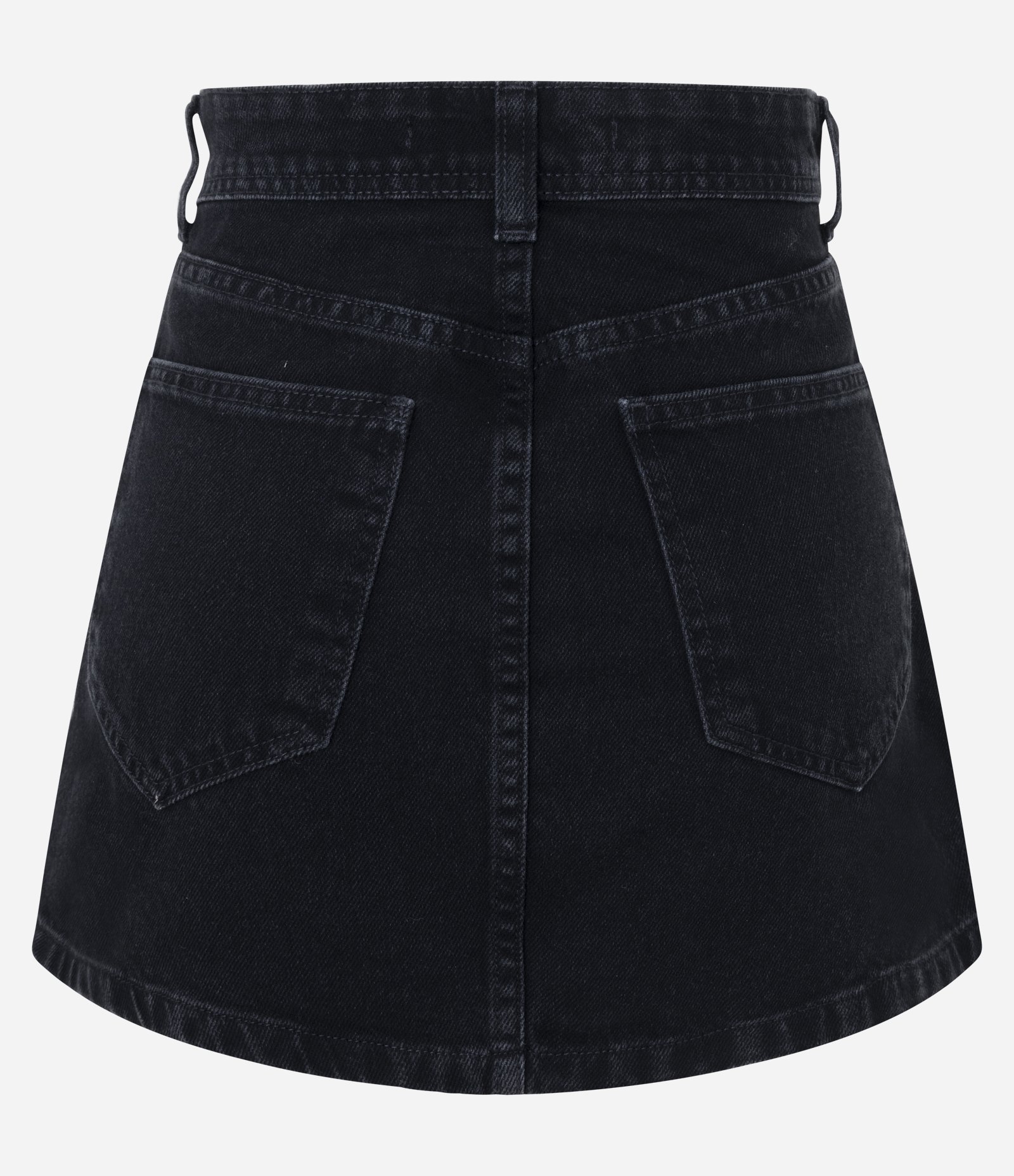 Minissaia em Jeans com Tachas e Cinco Bolsos Preto 8